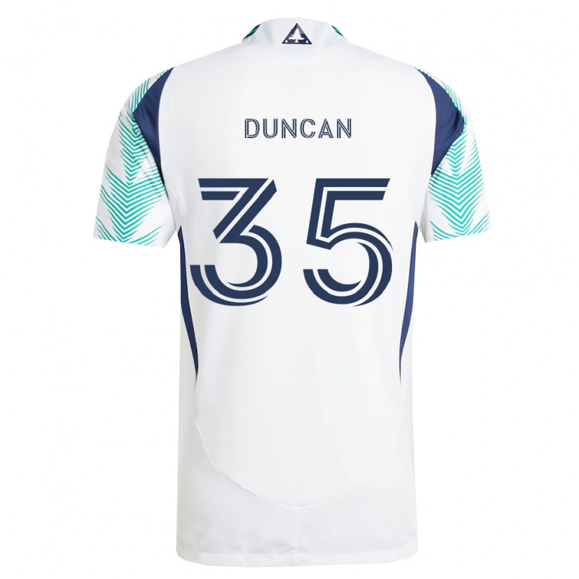 Danxen Herren Nakye Greenidge-Duncan #35 Weiß Marineblau Hellgrün Auswärtstrikot Trikot 2026/27 T-Shirt Schweiz