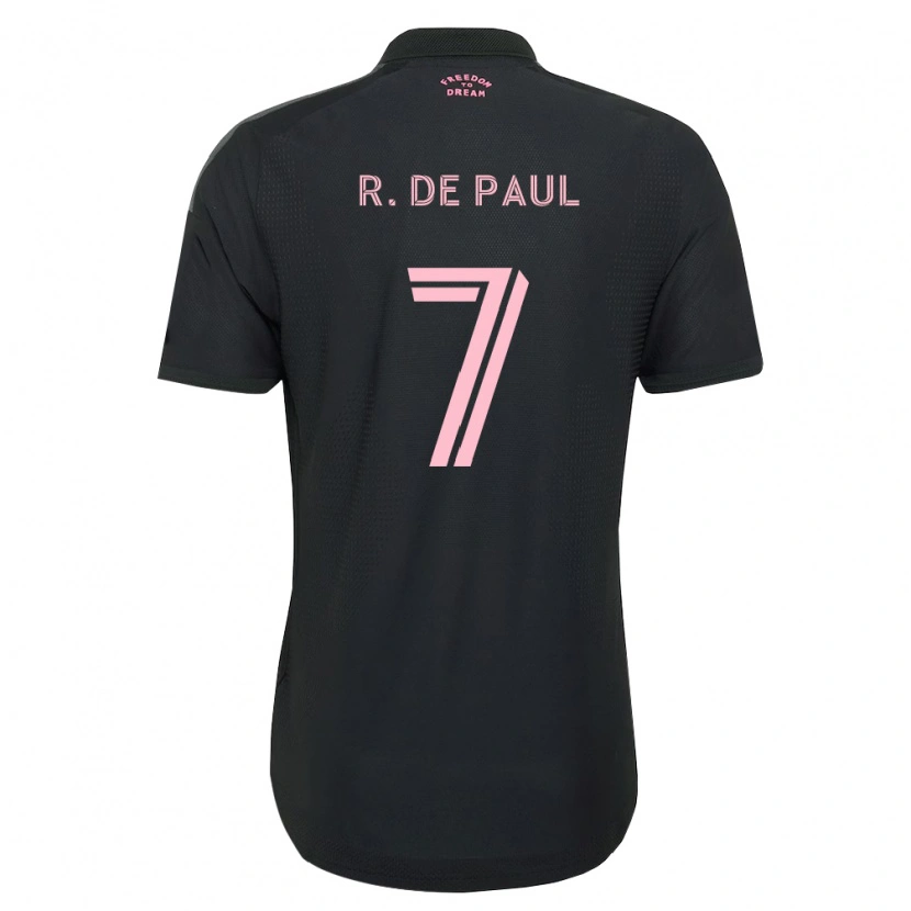 Danxen Herren Rodrigo De Paul #7 Pink Schwarz Weiß Auswärtstrikot Trikot 2026/27 T-Shirt Schweiz