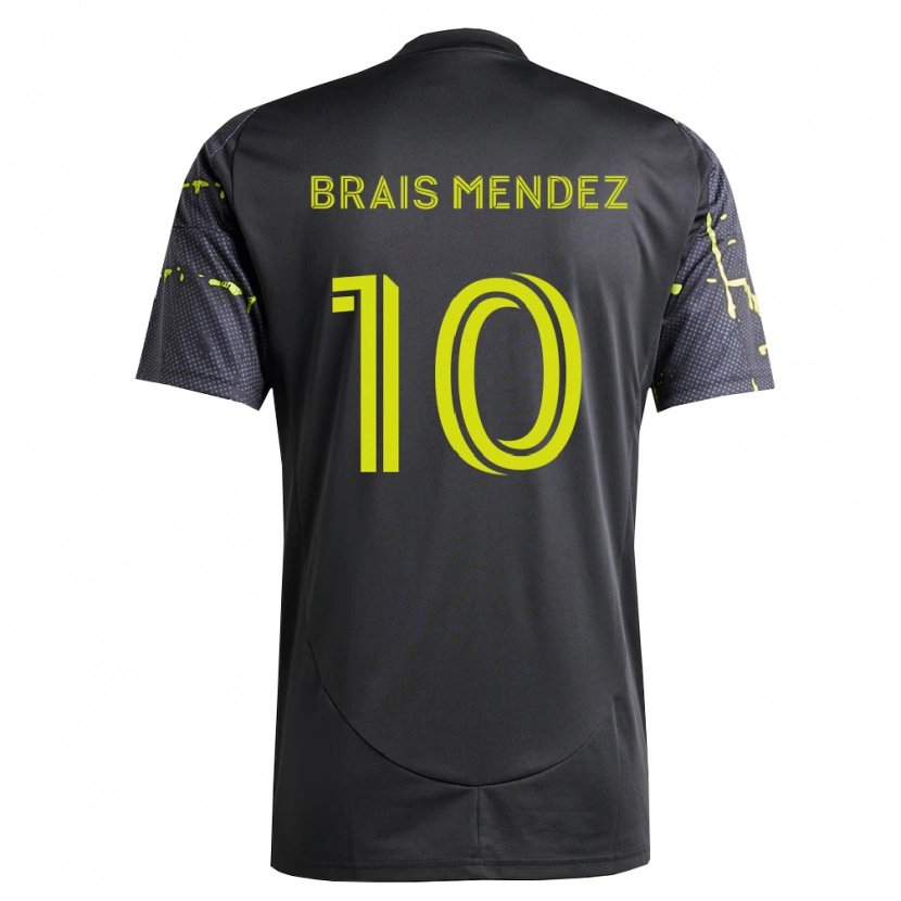 Danxen Herren Brais Méndez #10 Fluoreszierendes Gelb Schwarz Auswärtstrikot Trikot 2026/27 T-Shirt Schweiz