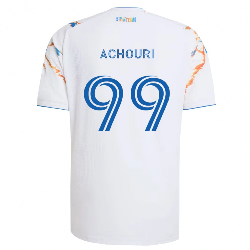 Danxen Herren Elias Achouri #99 Weiß Orange Blau Auswärtstrikot Trikot 2026/27 T-Shirt Schweiz