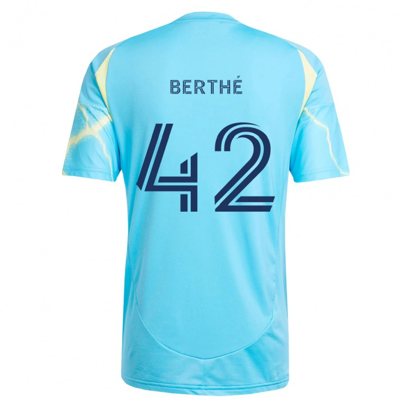 Danxen Herren Mamoutou Berthé #42 Hellblau Schwarz Hellgelb Auswärtstrikot Trikot 2026/27 T-Shirt Schweiz