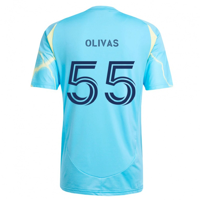Danxen Herren Sal Olivas #55 Hellblau Schwarz Hellgelb Auswärtstrikot Trikot 2026/27 T-Shirt Schweiz