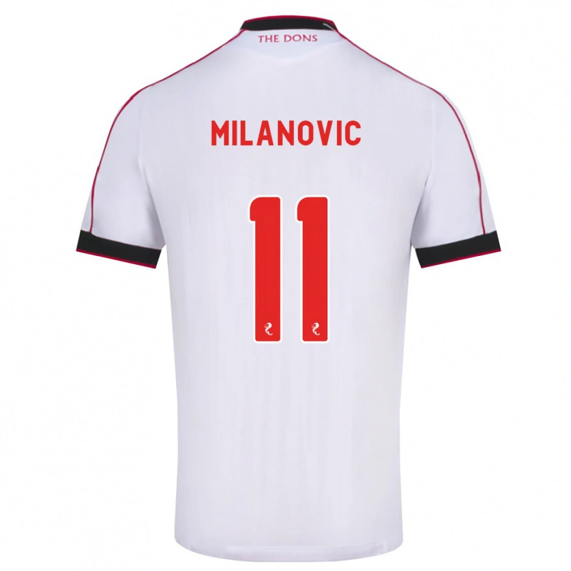 Danxen Herren Nicolas Milanovic #11 Schwarz Rot Weiß Auswärtstrikot Trikot 2026/27 T-Shirt Schweiz