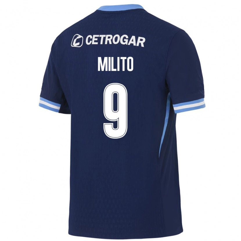 Danxen Damen Leandro Milito #9 Königsblau Hellblau Weiß Auswärtstrikot Trikot 2026/27 T-Shirt Schweiz