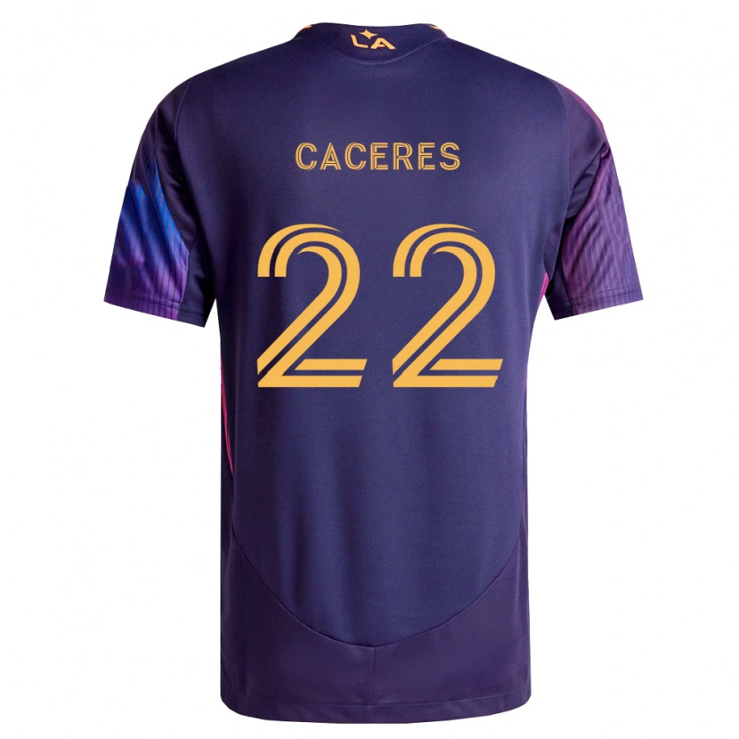 Danxen Damen Martín Cáceres #22 Tiefviolett Gelb Auswärtstrikot Trikot 2026/27 T-Shirt Schweiz