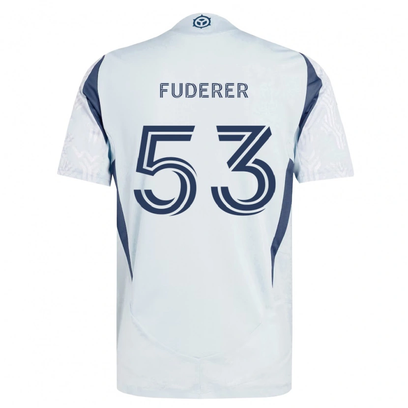 Danxen Damen Jake Fuderer #53 Blau Grau Weiß Auswärtstrikot Trikot 2026/27 T-Shirt Schweiz