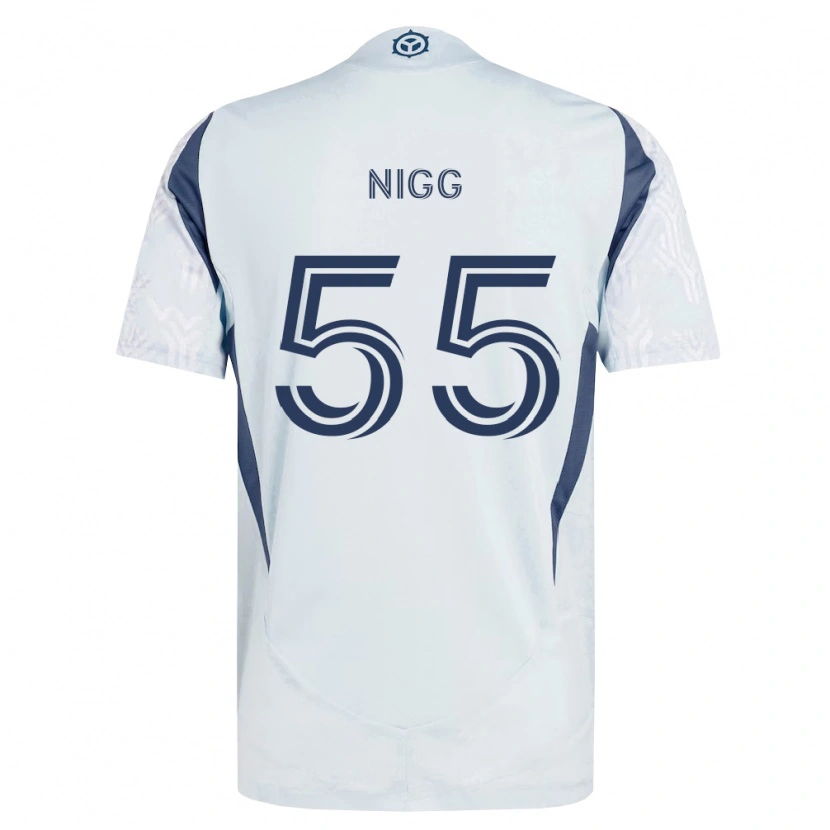 Danxen Damen Damian Nigg #55 Blau Grau Weiß Auswärtstrikot Trikot 2026/27 T-Shirt Schweiz