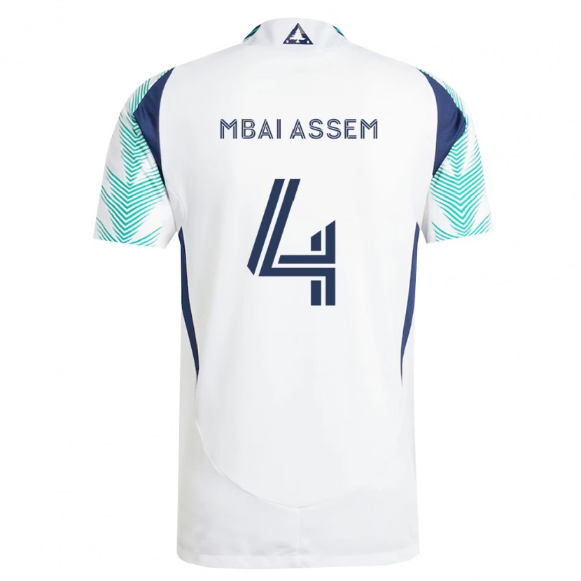 Danxen Damen Chris Mbaï-Assem #4 Weiß Marineblau Hellgrün Auswärtstrikot Trikot 2026/27 T-Shirt Schweiz