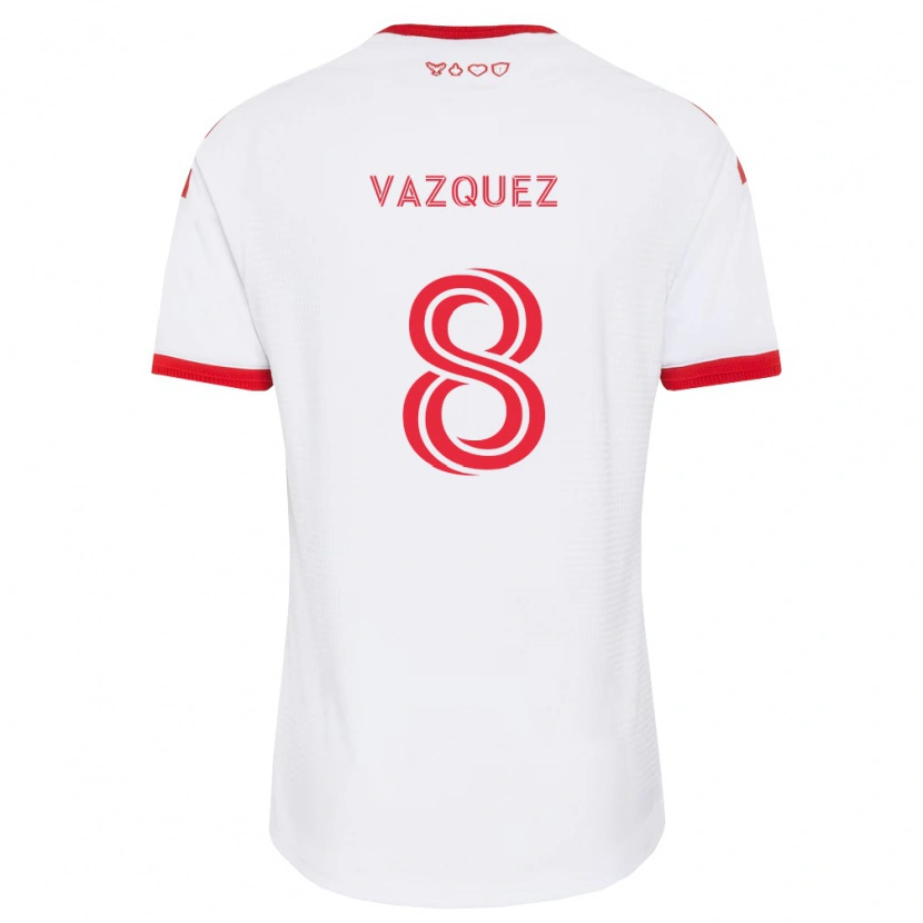 Danxen Damen Víctor Vázquez #8 Weiß Rot Schwarz Auswärtstrikot Trikot 2026/27 T-Shirt Schweiz