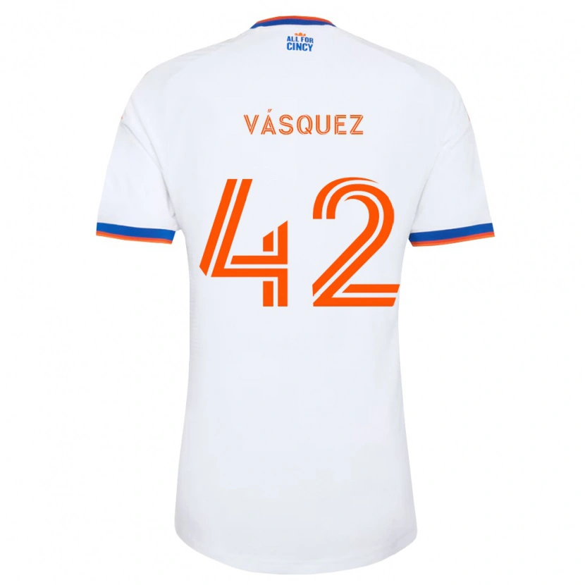 Danxen Damen Mathías Vásquez #42 Weiß Marineblau Orange Auswärtstrikot Trikot 2026/27 T-Shirt Schweiz