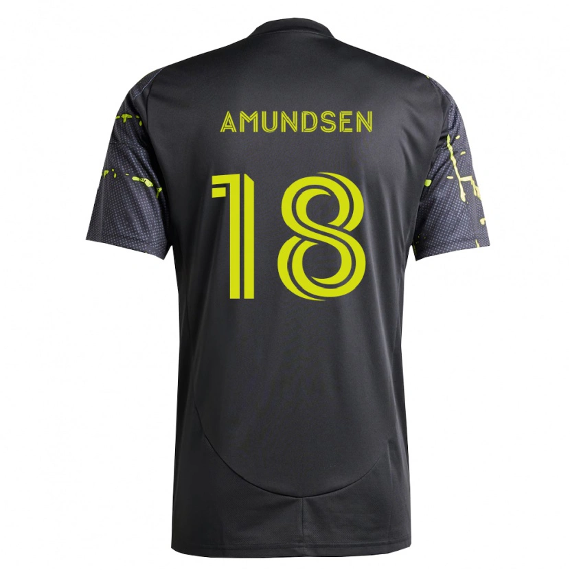 Danxen Damen Malte Amundsen #18 Fluoreszierendes Gelb Schwarz Auswärtstrikot Trikot 2026/27 T-Shirt Schweiz