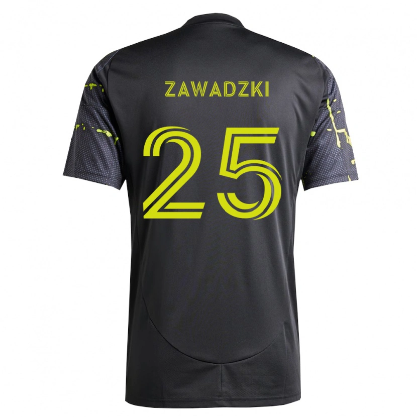 Danxen Damen Sean Zawadzki #25 Fluoreszierendes Gelb Schwarz Auswärtstrikot Trikot 2026/27 T-Shirt Schweiz