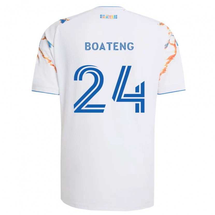 Danxen Damen Emmanuel Boateng #24 Weiß Orange Blau Auswärtstrikot Trikot 2026/27 T-Shirt Schweiz