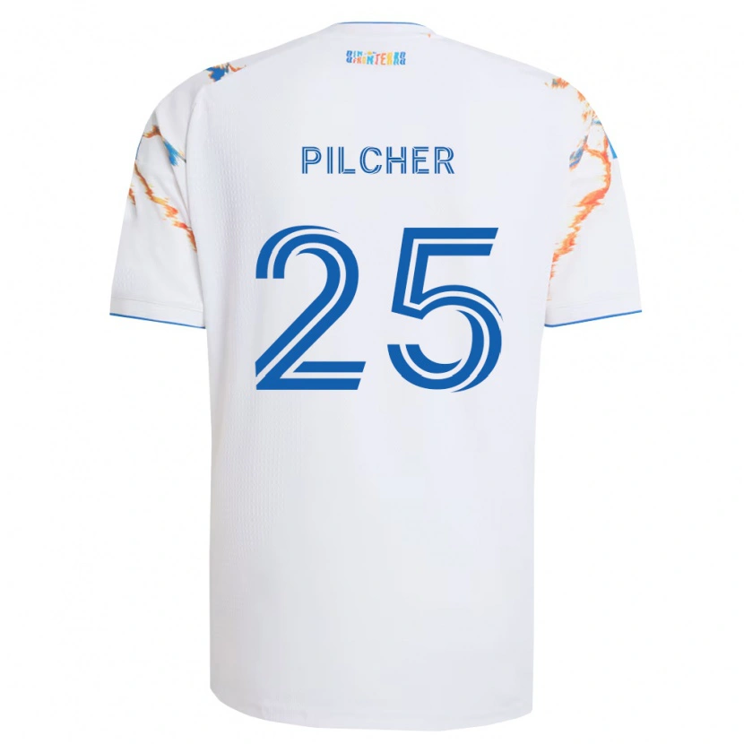 Danxen Damen Ian Pilcher #25 Weiß Orange Blau Auswärtstrikot Trikot 2026/27 T-Shirt Schweiz