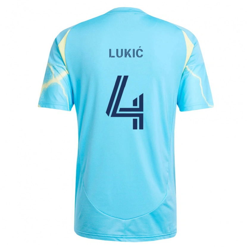 Danxen Damen Jovan Lukić #4 Hellblau Schwarz Hellgelb Auswärtstrikot Trikot 2026/27 T-Shirt Schweiz