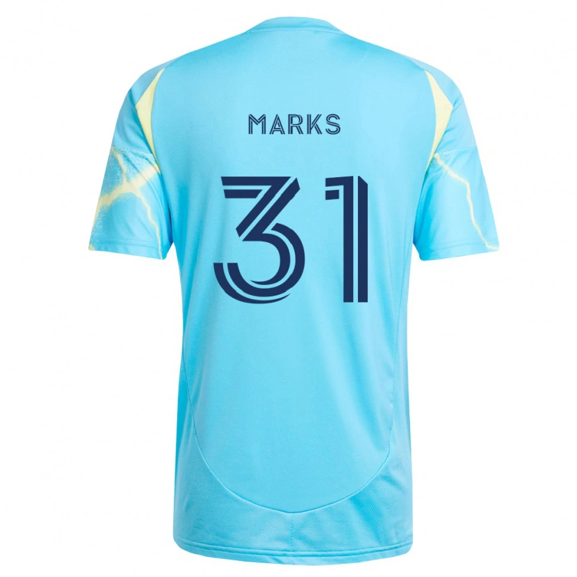 Danxen Damen George Marks #31 Hellblau Schwarz Hellgelb Auswärtstrikot Trikot 2026/27 T-Shirt Schweiz