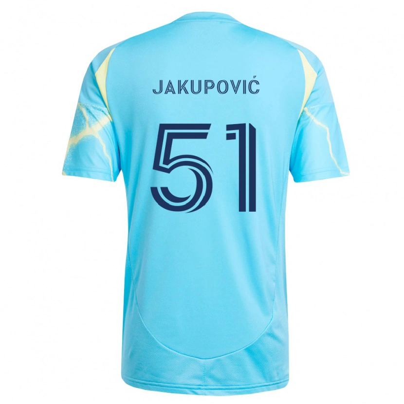 Danxen Damen Malik Jakupović #51 Hellblau Schwarz Hellgelb Auswärtstrikot Trikot 2026/27 T-Shirt Schweiz