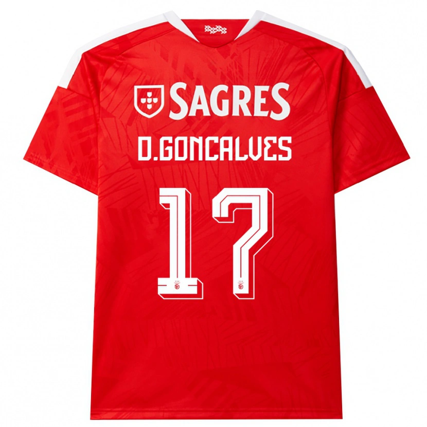 Danxen Kinder Diogo Goncalves #17 Rot Weiß Gelb Heimtrikot Trikot 2026/27 T-Shirt Schweiz