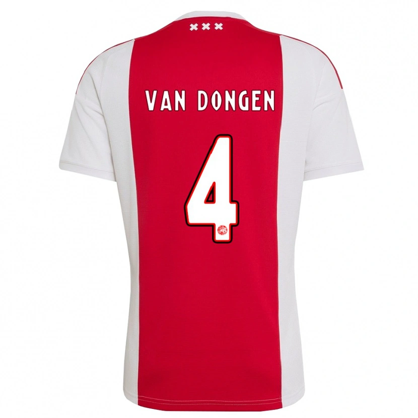 Danxen Kinder Bram Van Dongen #4 Rot Weiß Gelb Heimtrikot Trikot 2026/27 T-Shirt Schweiz