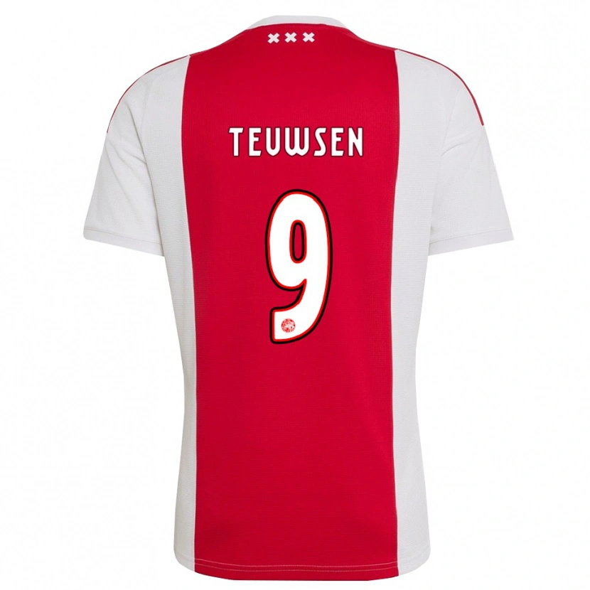 Danxen Kinder Tyrese Teuwsen #9 Rot Weiß Gelb Heimtrikot Trikot 2026/27 T-Shirt Schweiz