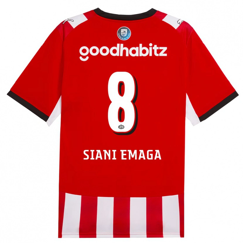 Danxen Kinder Ezechiel Siani Emaga #8 Rot Weiß Schwarz Heimtrikot Trikot 2026/27 T-Shirt Schweiz