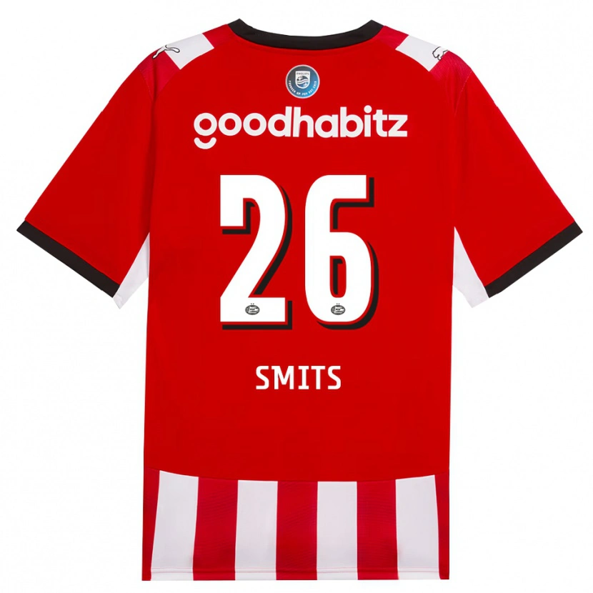 Danxen Kinder Eef Smits #26 Rot Weiß Schwarz Heimtrikot Trikot 2026/27 T-Shirt Schweiz