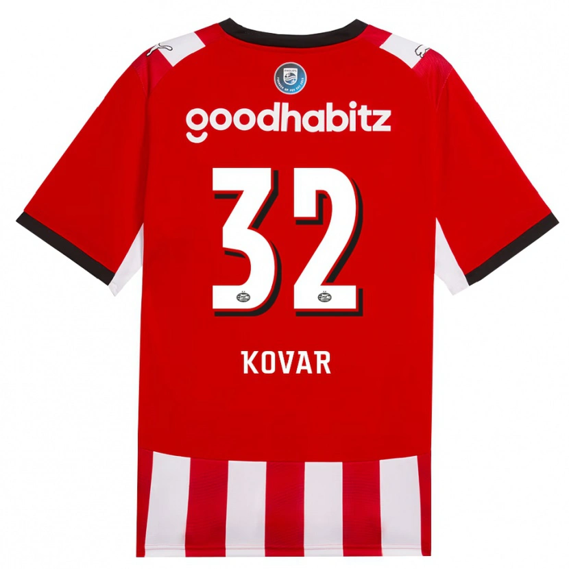 Danxen Kinder Matej Kovar #32 Rot Weiß Schwarz Heimtrikot Trikot 2026/27 T-Shirt Schweiz