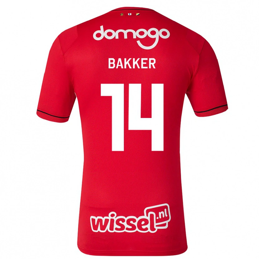 Danxen Kinder Eshly Bakker #14 Rot Weiß Schwarz Heimtrikot Trikot 2026/27 T-Shirt Schweiz