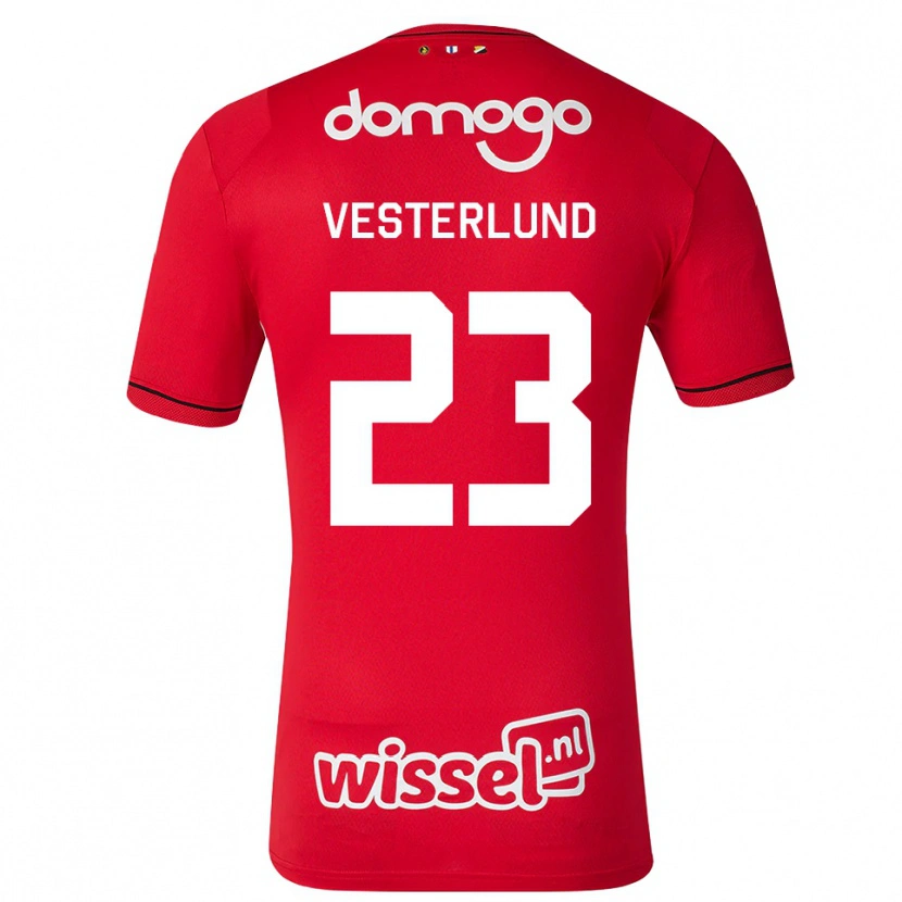 Danxen Kinder Niklas Vesterlund #23 Rot Weiß Schwarz Heimtrikot Trikot 2026/27 T-Shirt Schweiz