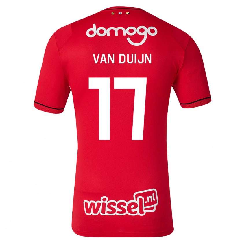 Danxen Kinder Sem Van Duijn #17 Rot Weiß Schwarz Heimtrikot Trikot 2026/27 T-Shirt Schweiz