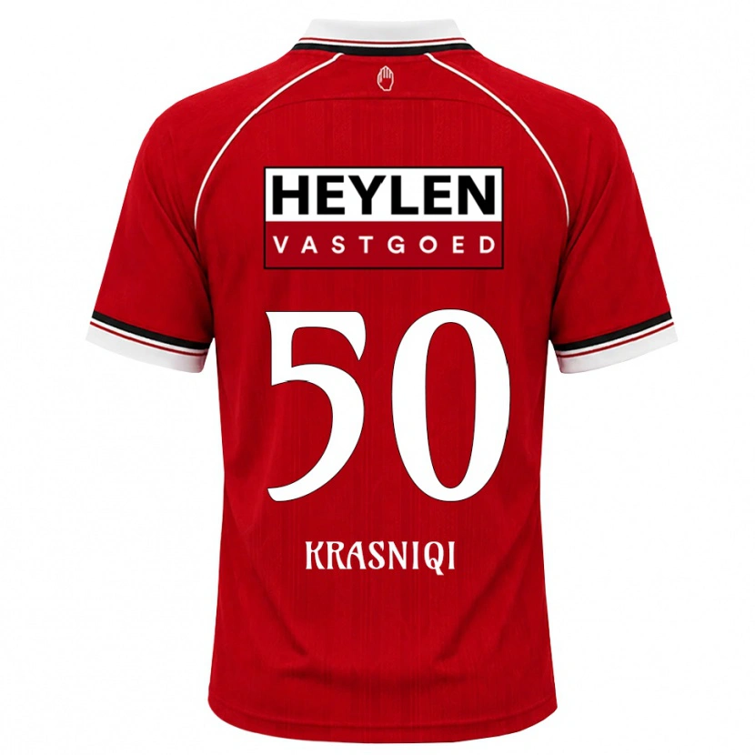 Danxen Kinder Laurit Krasniqi #50 Rot Weiß Schwarz Heimtrikot Trikot 2026/27 T-Shirt Schweiz