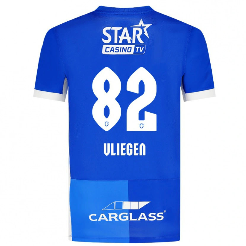 Danxen Kinder Olivier Vliegen #82 Mittelblau Königlichblau Weiß Heimtrikot Trikot 2026/27 T-Shirt Schweiz