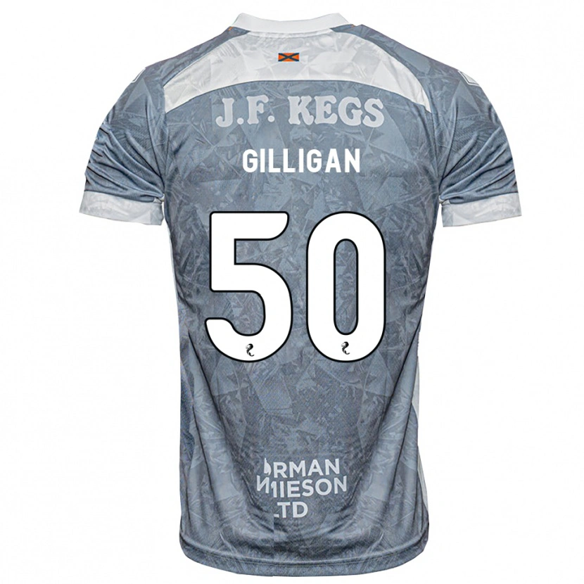 Danxen Kinder Keir Gilligan #50 Hellgrau Auswärtstrikot Trikot 2026/27 T-Shirt Schweiz