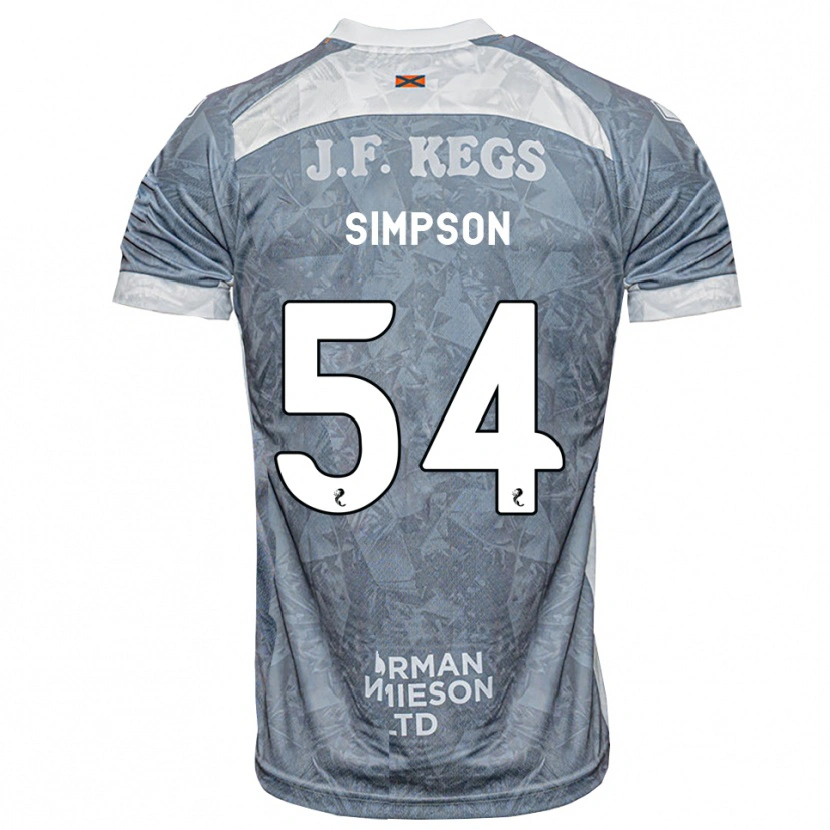 Danxen Kinder Finlay Simpson #54 Hellgrau Auswärtstrikot Trikot 2026/27 T-Shirt Schweiz