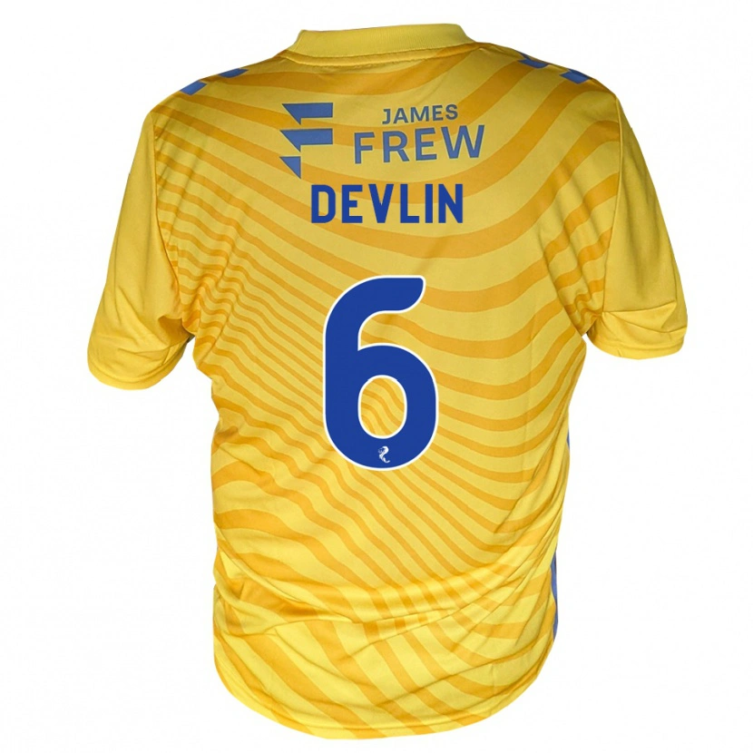 Danxen Kinder Daniel Devlin #6 Königsblau Gelb Auswärtstrikot Trikot 2026/27 T-Shirt Schweiz