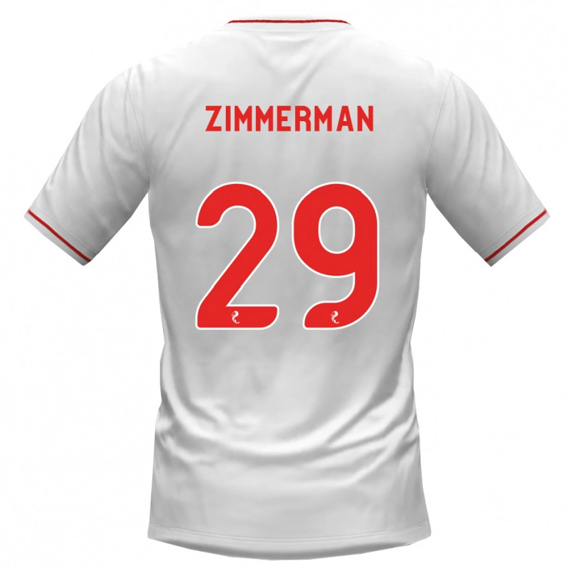 Danxen Kinder Joshua Zimmerman #29 Weiß Rot Auswärtstrikot Trikot 2026/27 T-Shirt Schweiz