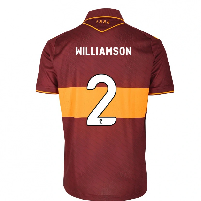 Danxen Kinder Scott Williamson #2 Orange Maroon Auswärtstrikot Trikot 2026/27 T-Shirt Schweiz
