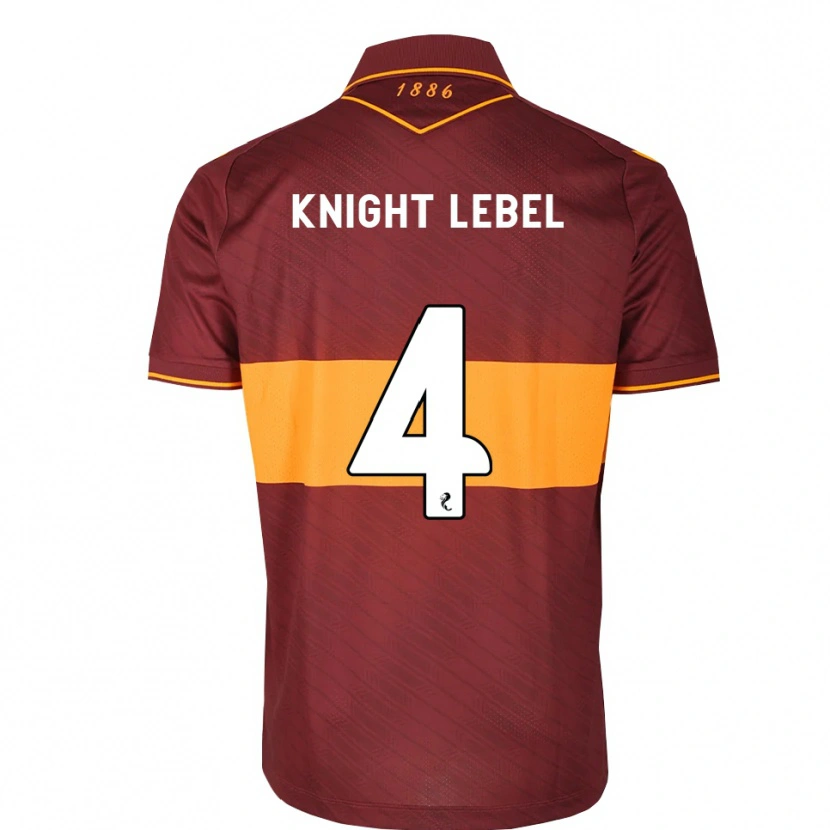 Danxen Kinder Jamie Knight-Lebel #4 Orange Maroon Auswärtstrikot Trikot 2026/27 T-Shirt Schweiz