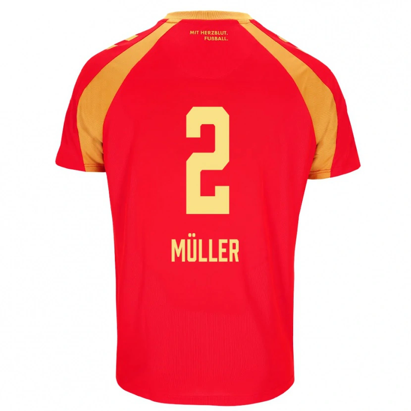 Danxen Kinder Ruben Müller #2 Rot Orange Schwarz Auswärtstrikot Trikot 2026/27 T-Shirt Schweiz