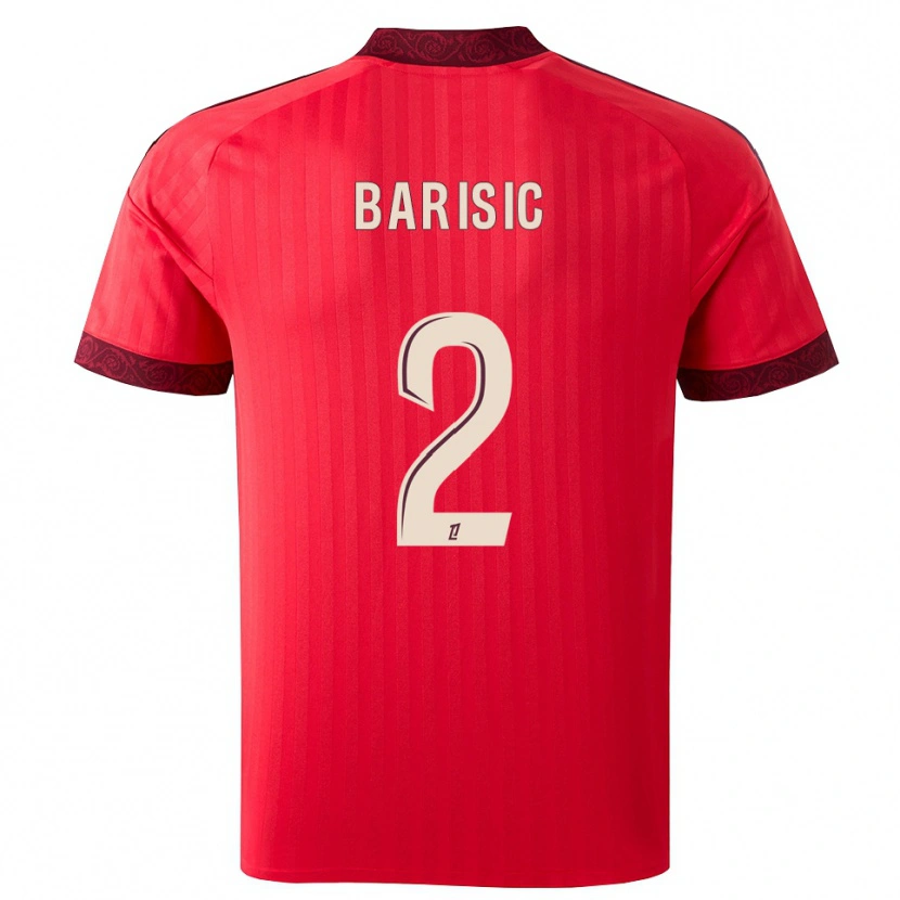 Danxen Kinder Teo Barisic #2 Burgund Rot Weiß Auswärtstrikot Trikot 2026/27 T-Shirt Schweiz