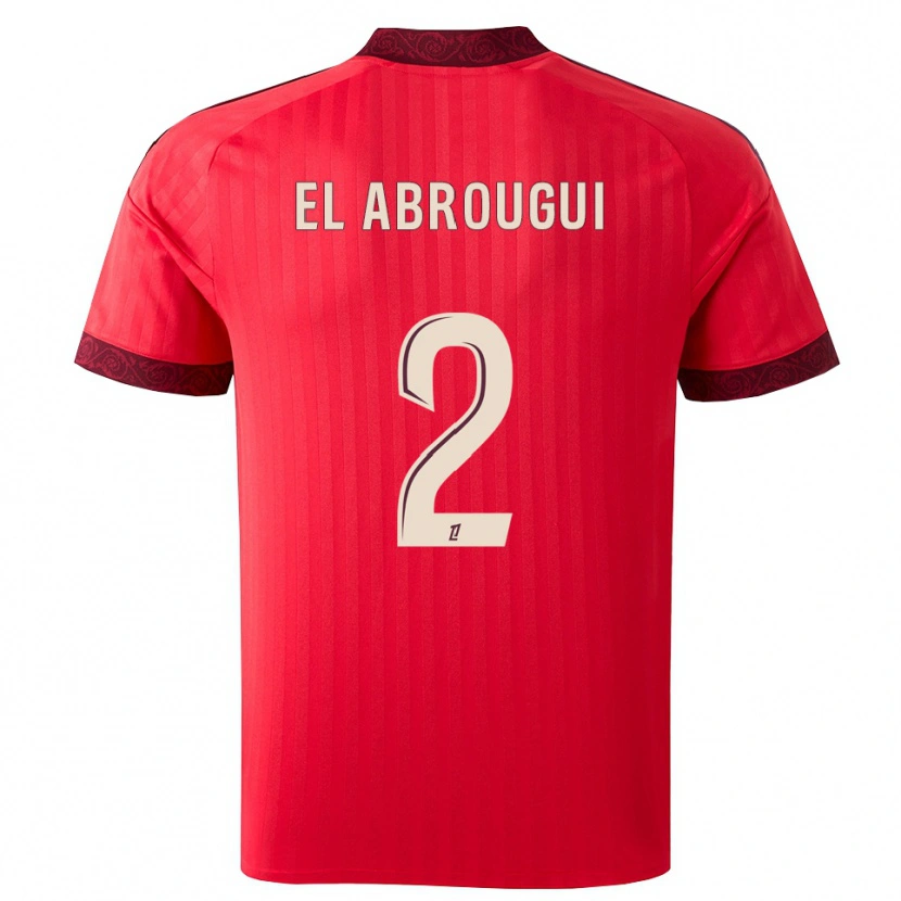 Danxen Kinder Wassim El Abrougui #2 Burgund Rot Weiß Auswärtstrikot Trikot 2026/27 T-Shirt Schweiz