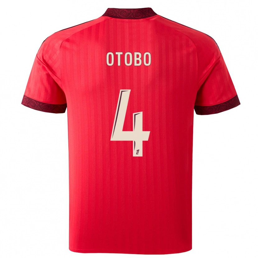 Danxen Kinder Melvyn Otobo #4 Burgund Rot Weiß Auswärtstrikot Trikot 2026/27 T-Shirt Schweiz