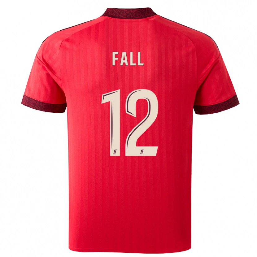 Danxen Kinder Ibrahima Fall #12 Burgund Rot Weiß Auswärtstrikot Trikot 2026/27 T-Shirt Schweiz