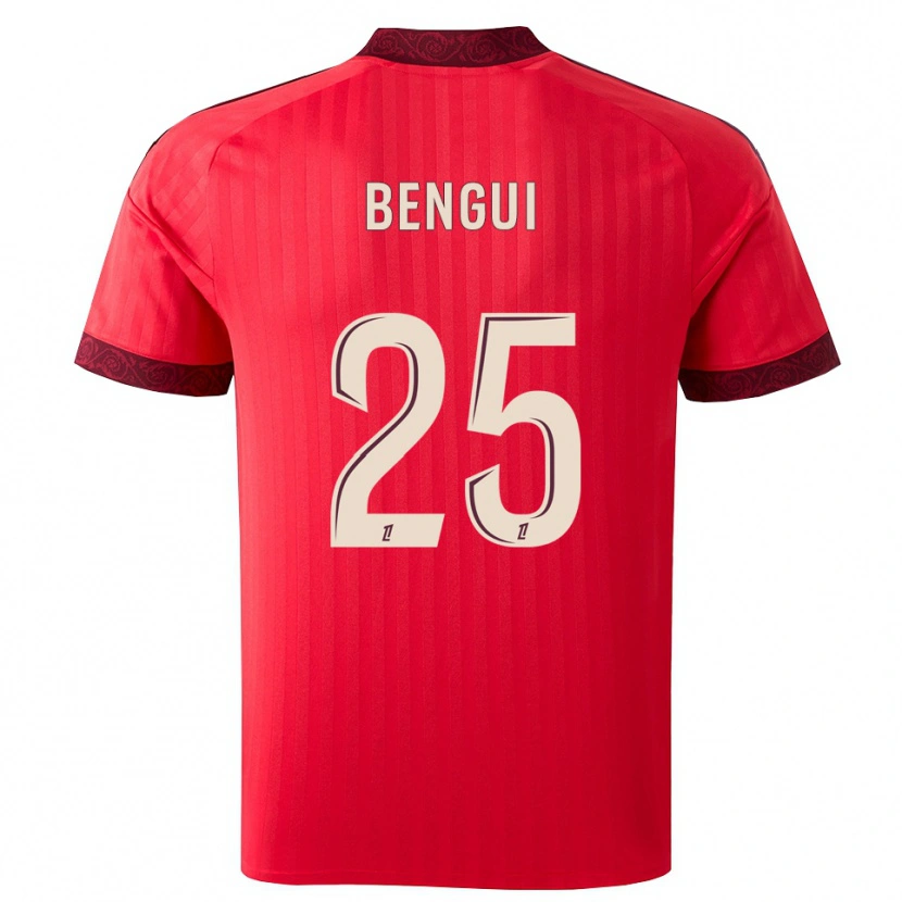 Danxen Kinder Justin Bengui #25 Burgund Rot Weiß Auswärtstrikot Trikot 2026/27 T-Shirt Schweiz
