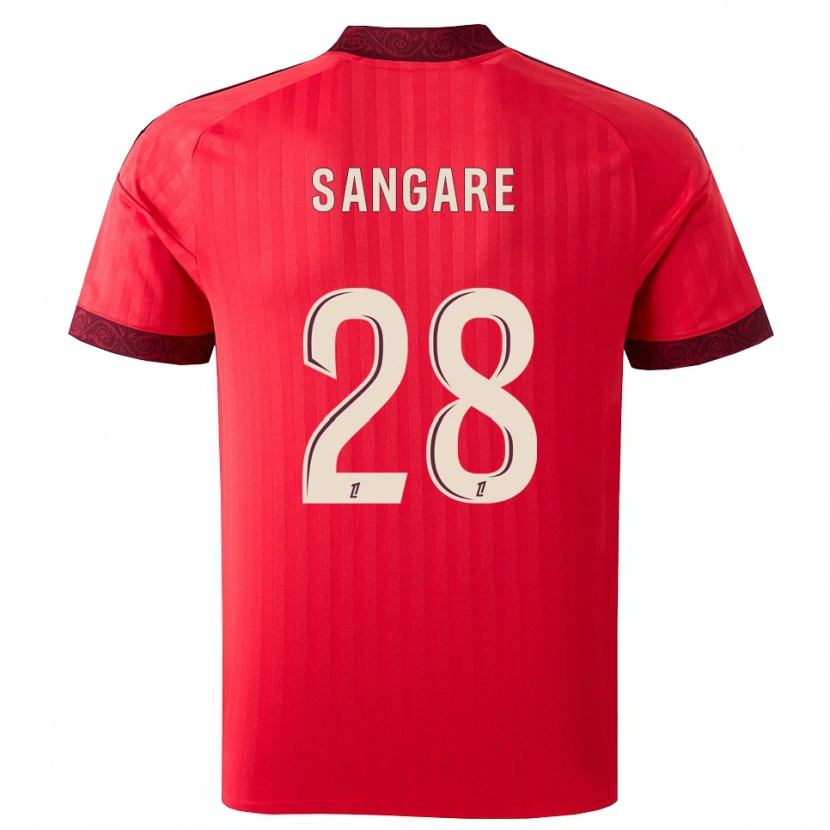 Danxen Kinder Wassa Sangaré #28 Burgund Rot Weiß Auswärtstrikot Trikot 2026/27 T-Shirt Schweiz