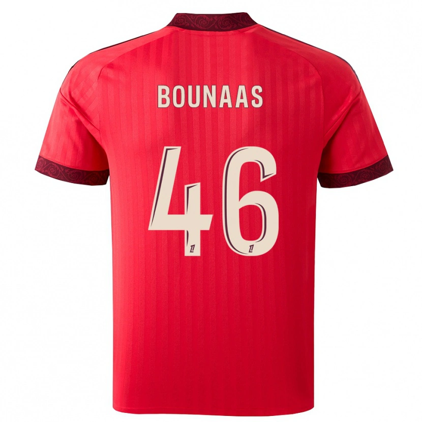 Danxen Kinder Idris Bounaas #46 Burgund Rot Weiß Auswärtstrikot Trikot 2026/27 T-Shirt Schweiz