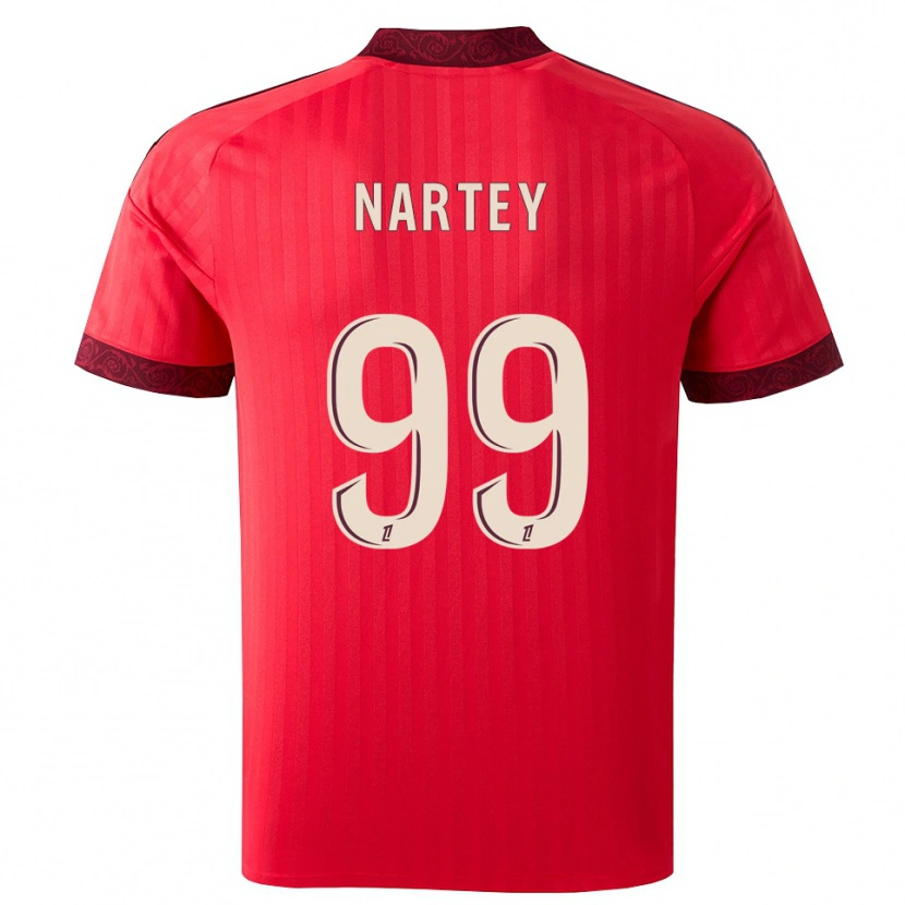 Danxen Kinder Noah Nartey #99 Burgund Rot Weiß Auswärtstrikot Trikot 2026/27 T-Shirt Schweiz