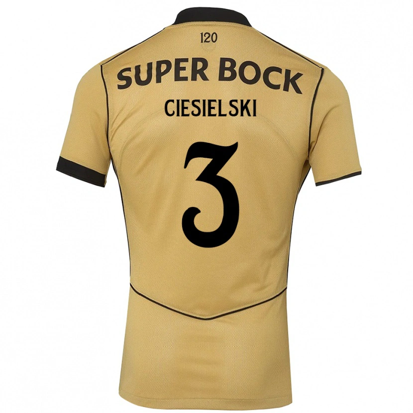 Danxen Kinder Daniel Ciesielski #3 Goldgelb Schwarz Auswärtstrikot Trikot 2026/27 T-Shirt Schweiz