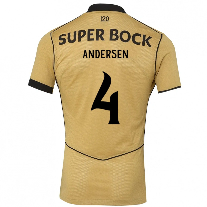 Danxen Kinder Silas Andersen #4 Goldgelb Schwarz Auswärtstrikot Trikot 2026/27 T-Shirt Schweiz