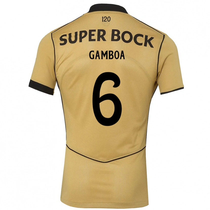 Danxen Kinder Sandro Gambôa #6 Goldgelb Schwarz Auswärtstrikot Trikot 2026/27 T-Shirt Schweiz